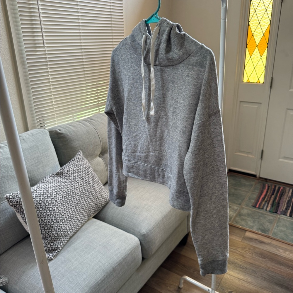SO Light Gray Cropped Hoodie